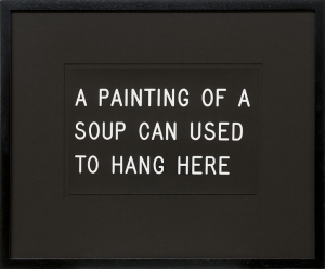 a painting of a soup can used to hang here a painting of a soup can used to hang here