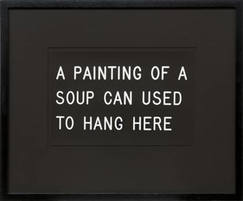 A Painting of a Soup Can Used to Hang Here by William Anastasi